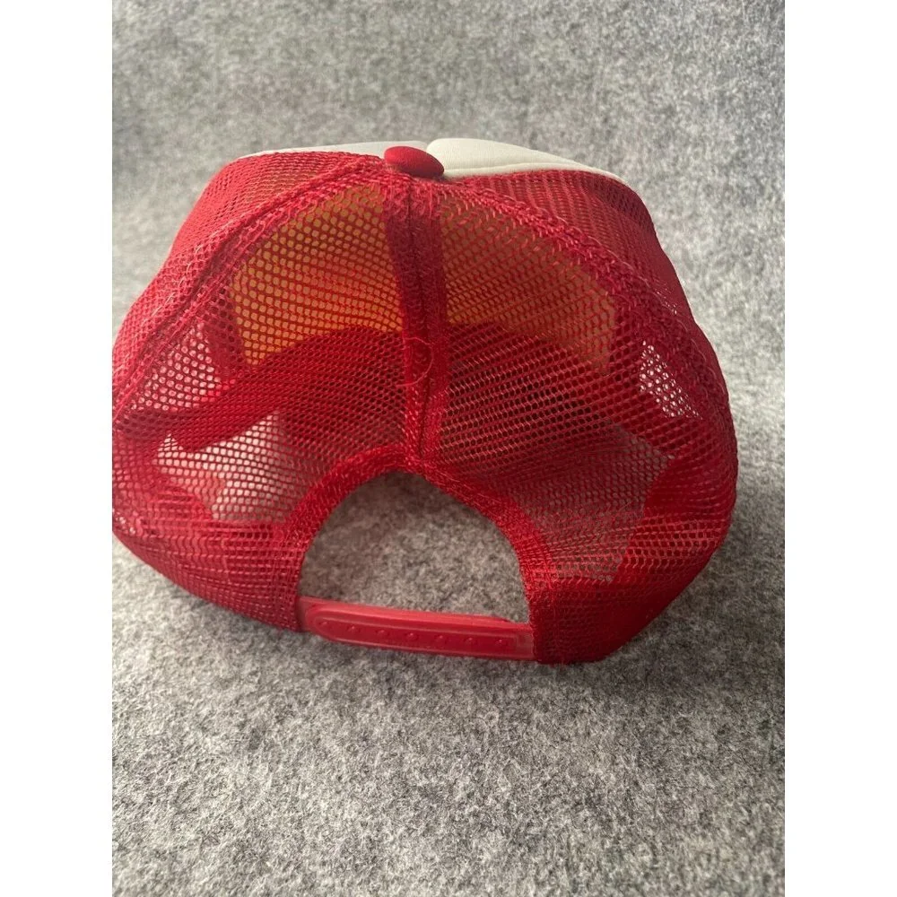 Vintage Nissun Captain Morgan Trucker Hat Adult Adjustable Red White Mesh Back